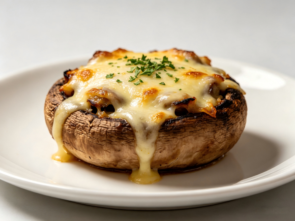 Stuffed Portobello Mushroom with Melted Cheese
