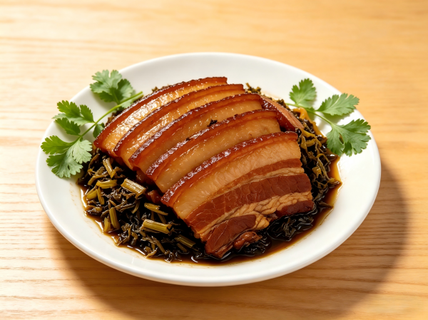 Braised Pork Belly with Preserved Mustard Greens